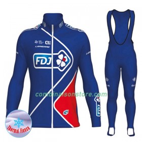 Maillot Cyclisme Hiver + Collant à Bretelles 2017 FDJ N002